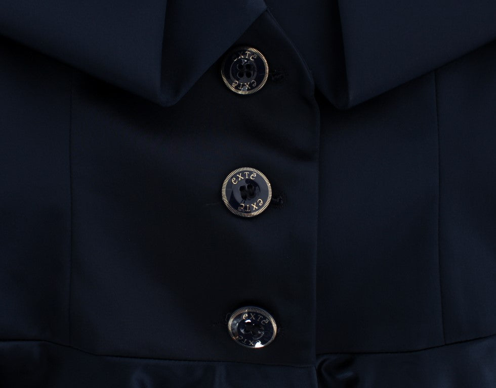 Exte – Blaue, einreihige Blazerjacke mit drei Knöpfen