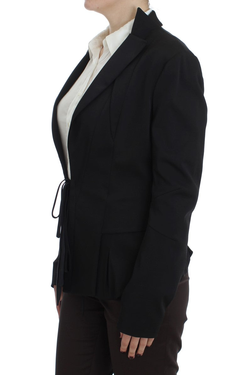 Exte – Schwarze, einreihige Stretch-Blazerjacke