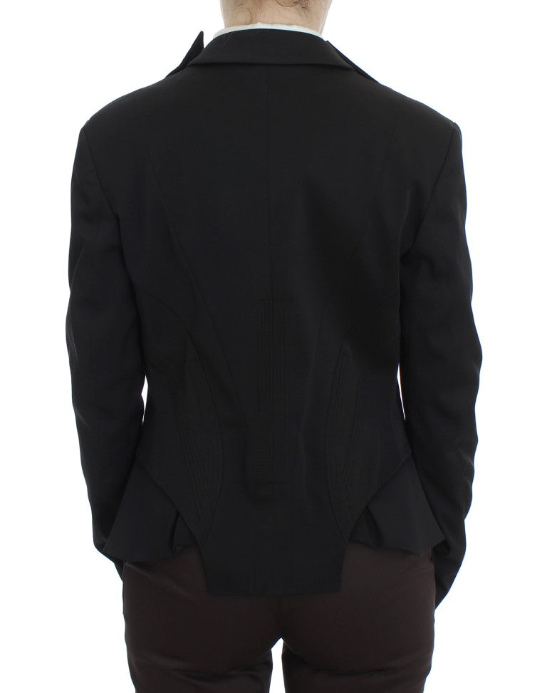 Exte – Schwarze, einreihige Stretch-Blazerjacke