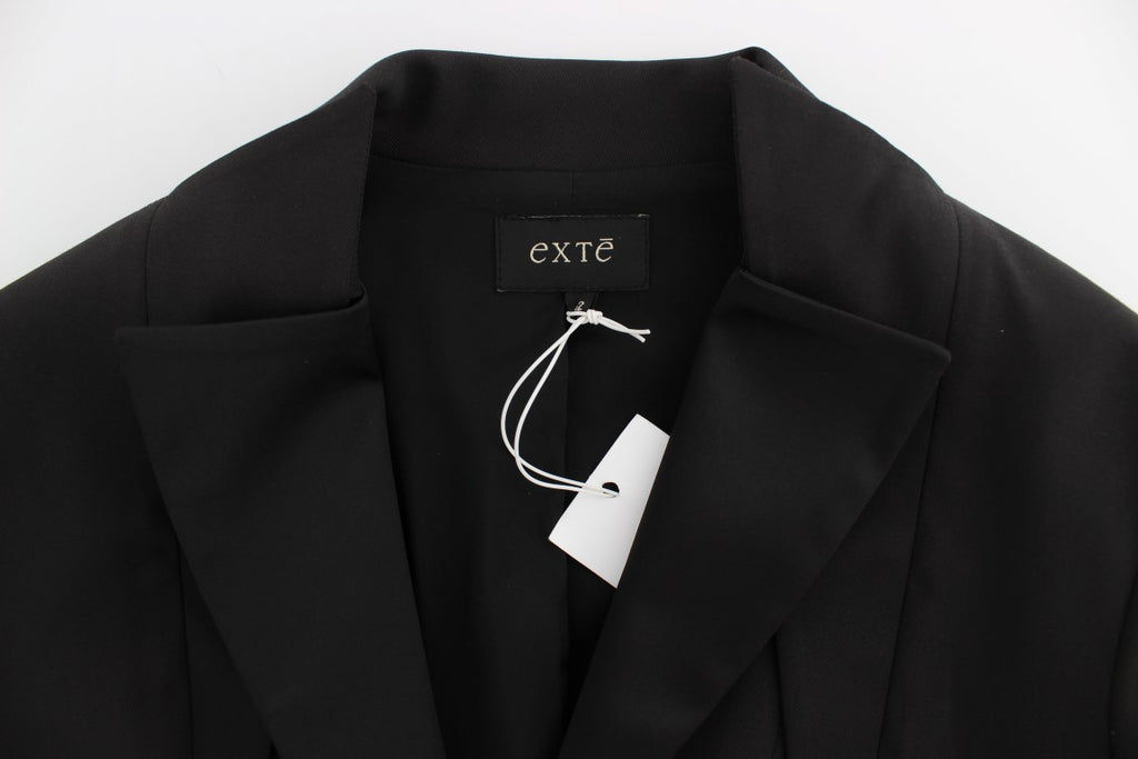 Exte – Schwarze, einreihige Stretch-Blazerjacke