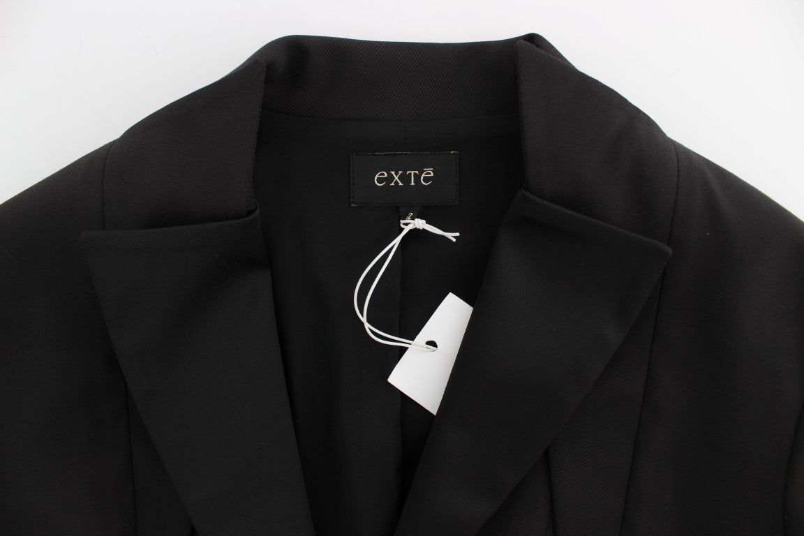 Exte – Schwarze, einreihige Stretch-Blazerjacke