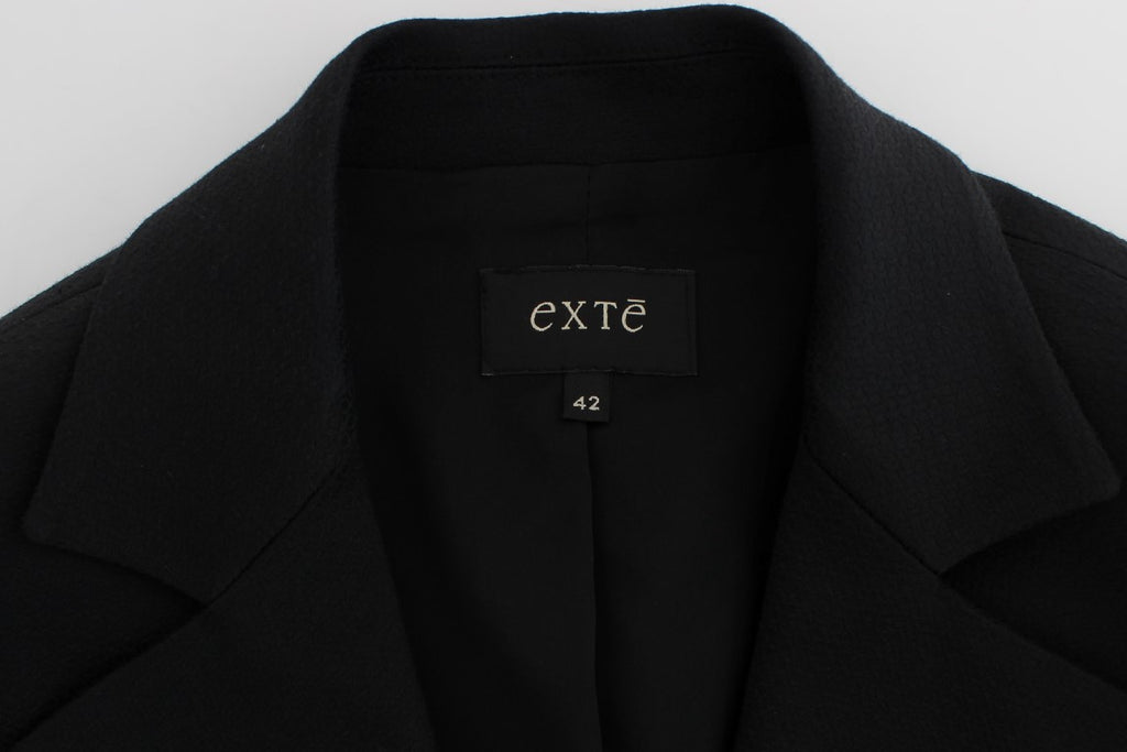 Exte – Schwarze Blazerjacke aus Baumwollstretch mit goldenen Nieten