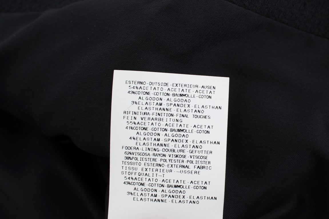 Exte – Schwarze Blazerjacke aus Baumwollstretch mit goldenen Nieten
