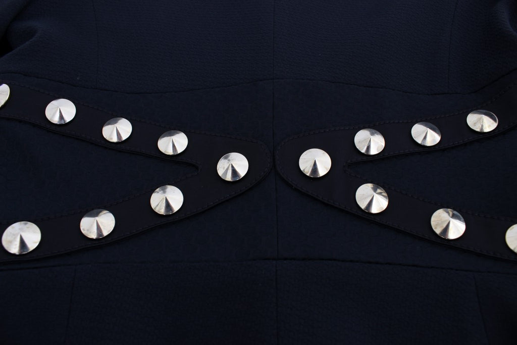 Exte – Schwarze Blazerjacke aus Baumwollstretch mit goldenen Nieten