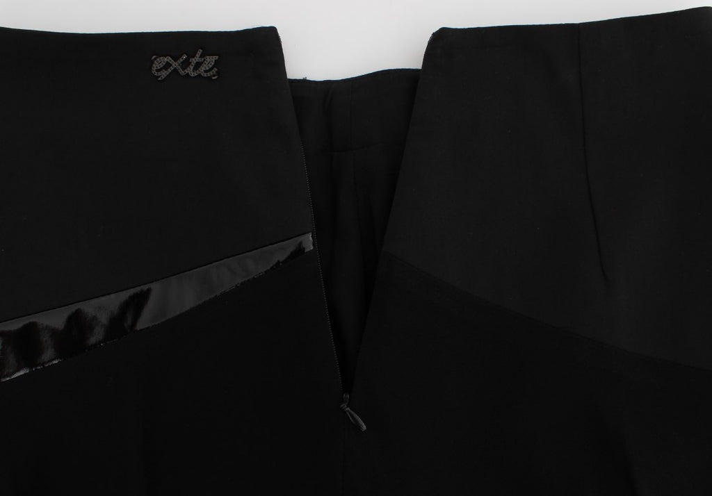Exte Schwarz-Blauer Stretch-Baumwoll-Geraderock