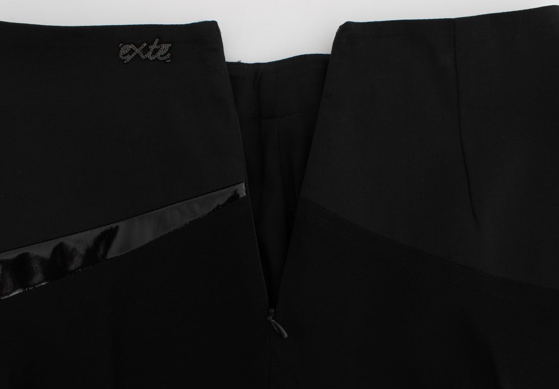Exte Schwarz-Blauer Stretch-Baumwoll-Geraderock