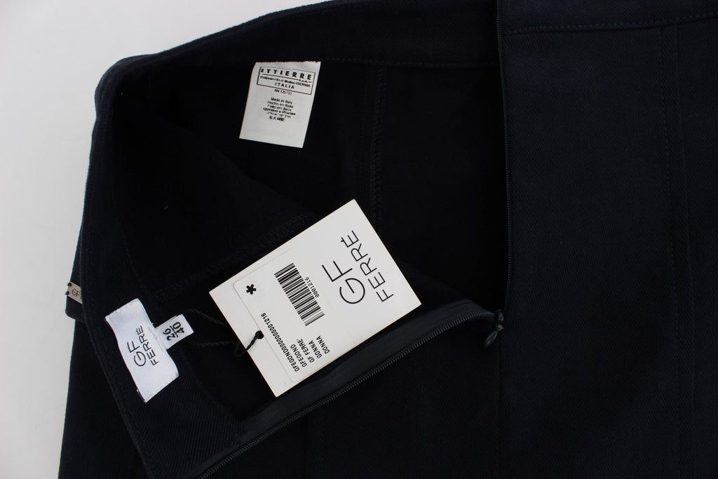 Mini-jupe en jean de coton bleu GF Ferre