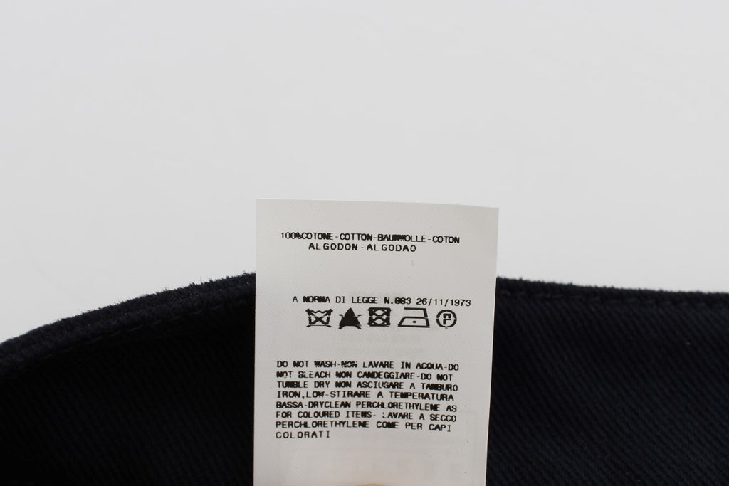 Mini-jupe en jean de coton bleu GF Ferre