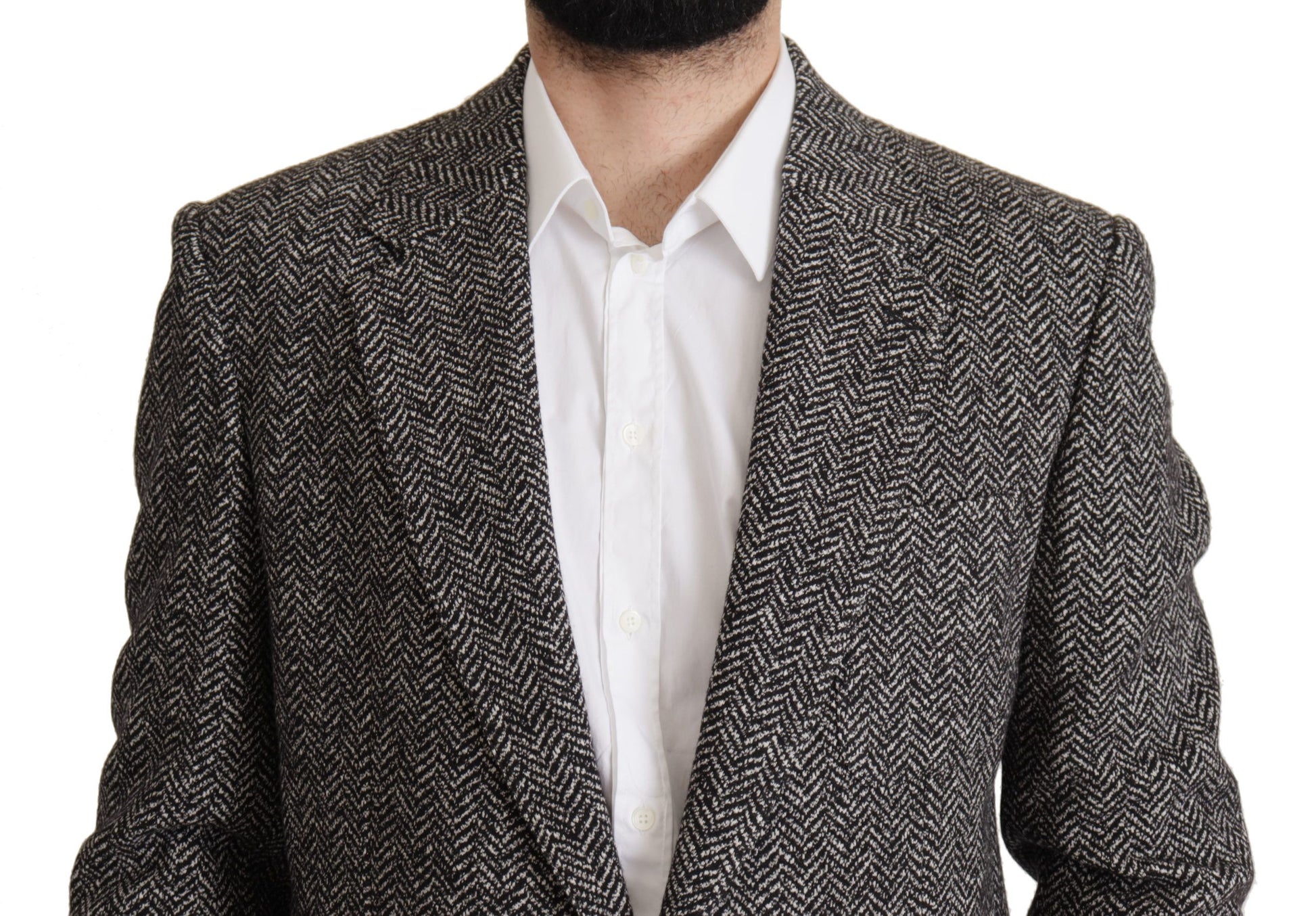 Dolce & Gabbana Gray Cotton Single Breasted Fantasy Blazer