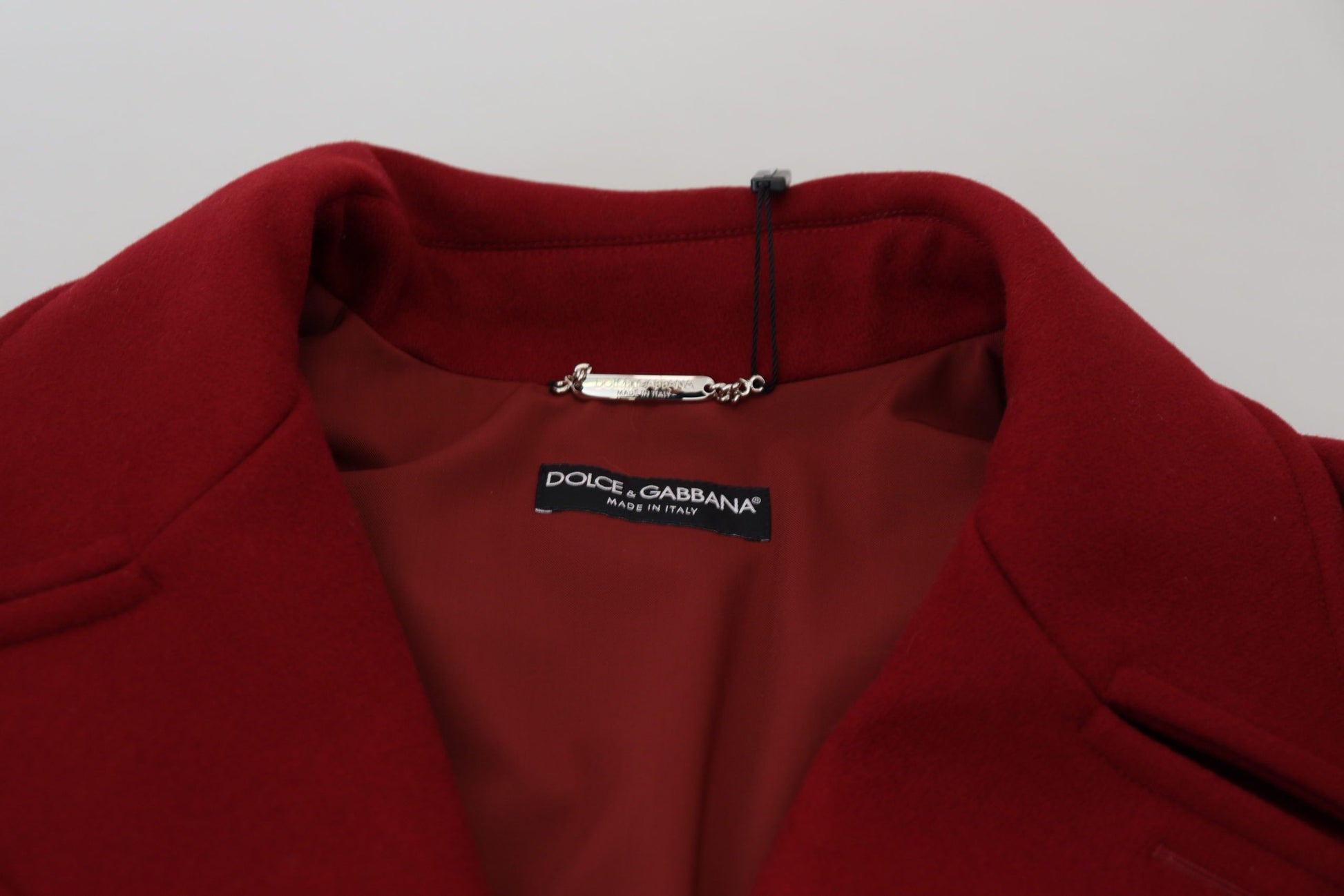 Manteau croisé en laine rouge Dolce & Gabbana