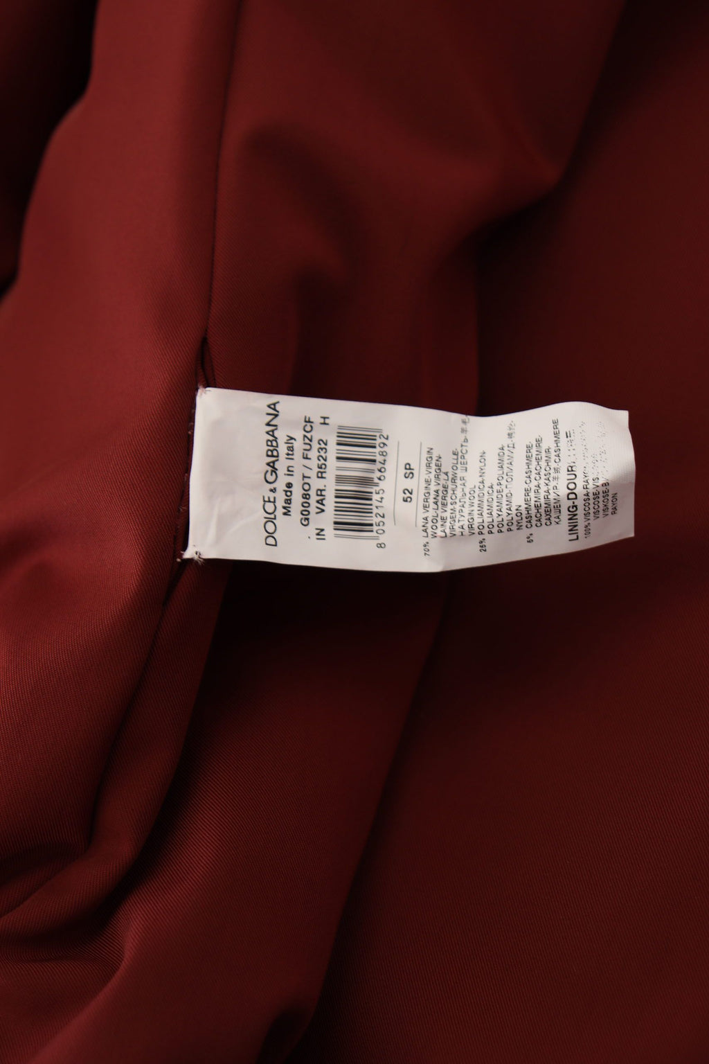 Manteau croisé en laine rouge Dolce & Gabbana