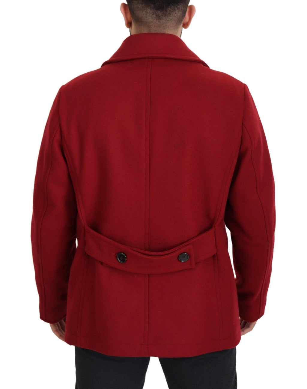 Manteau croisé en laine rouge Dolce & Gabbana
