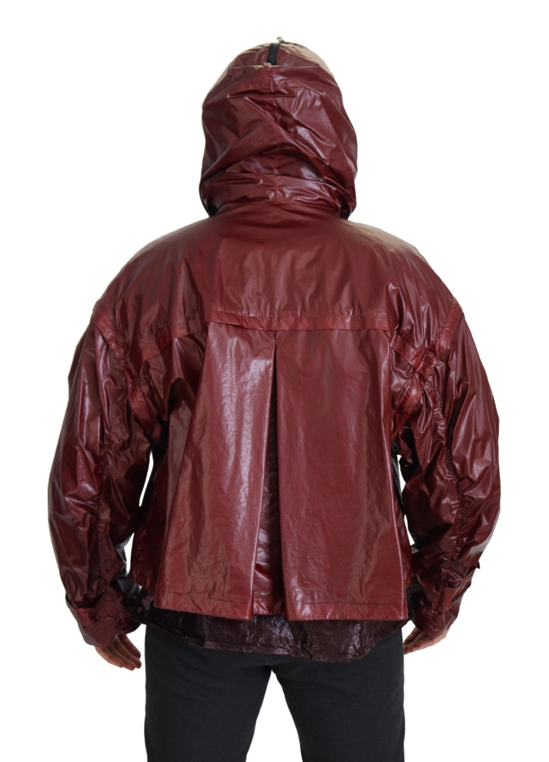 Veste Dolce & Gabbana en coton bordeaux à capuche entièrement zippée