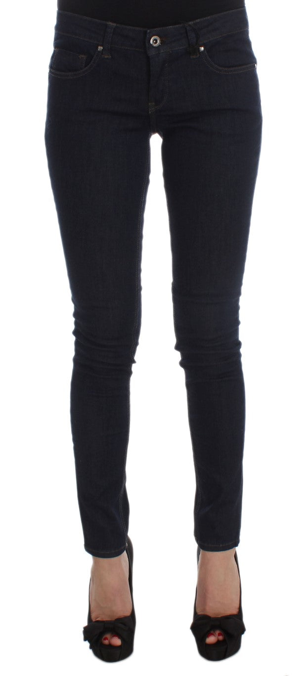 Jean slim Costume National en coton mélangé bleu