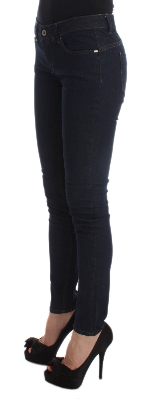 Jean slim Costume National en coton mélangé bleu
