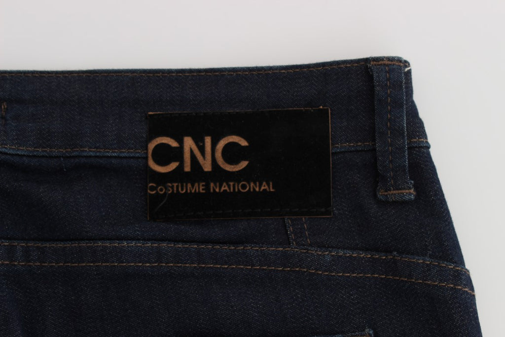 Jean slim Costume National en coton mélangé bleu