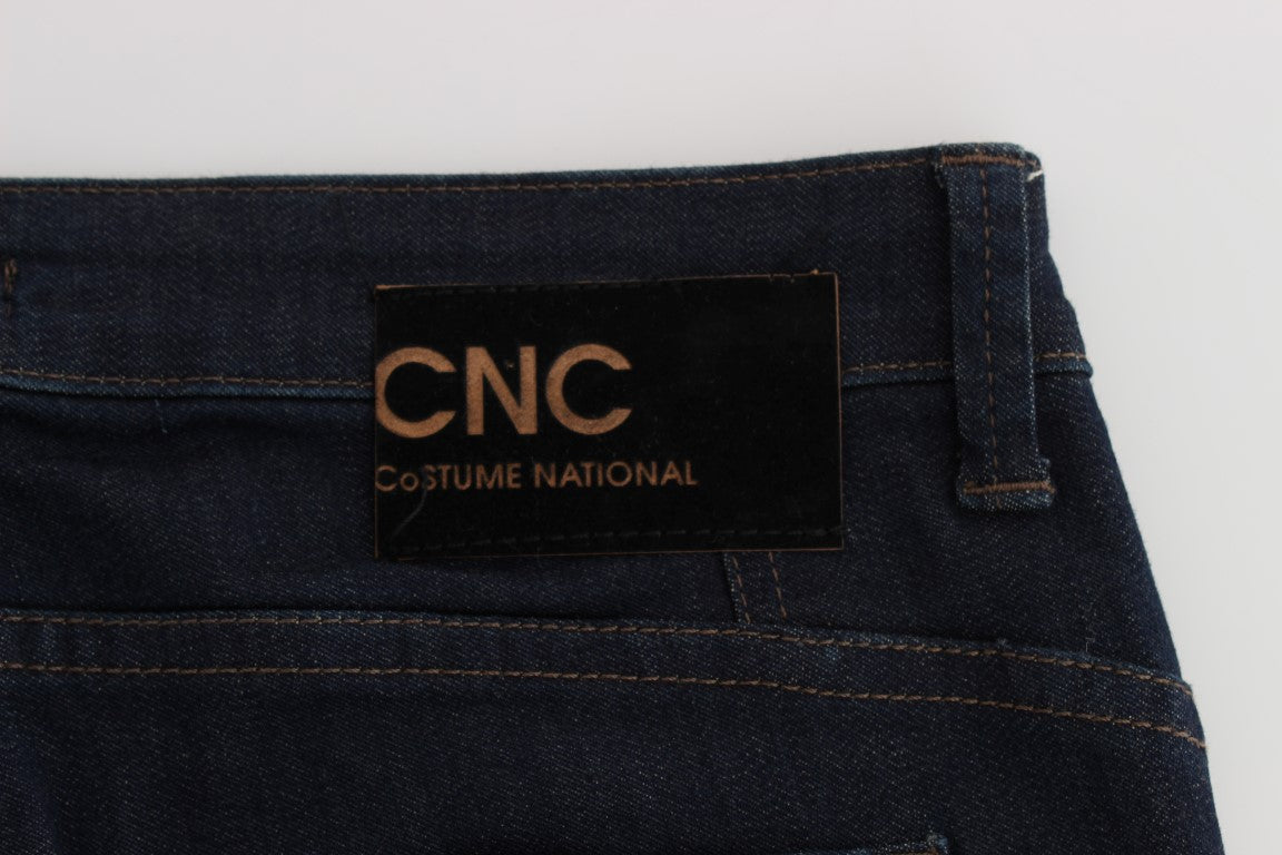 Jean slim Costume National en coton mélangé bleu