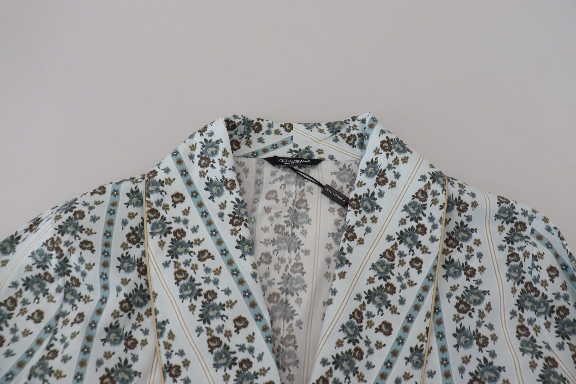 Veste-manteau Dolce & Gabbana en coton bleu à fleurs