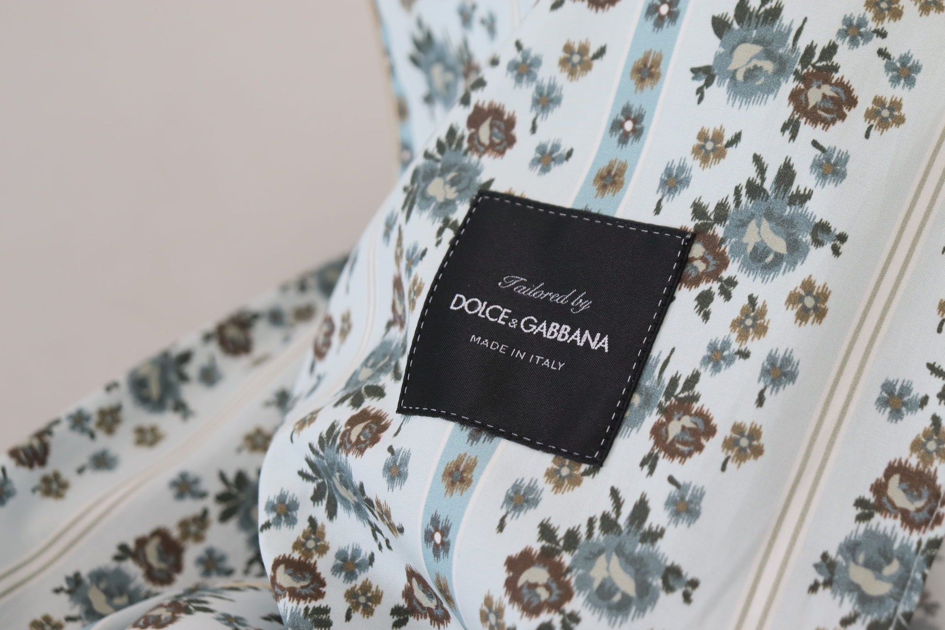 Veste-manteau Dolce & Gabbana en coton bleu à fleurs