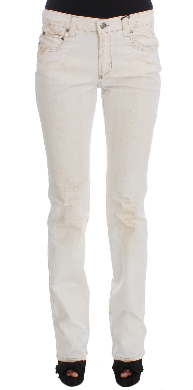 Jean bootcut ajusté en coton blanc Costume National