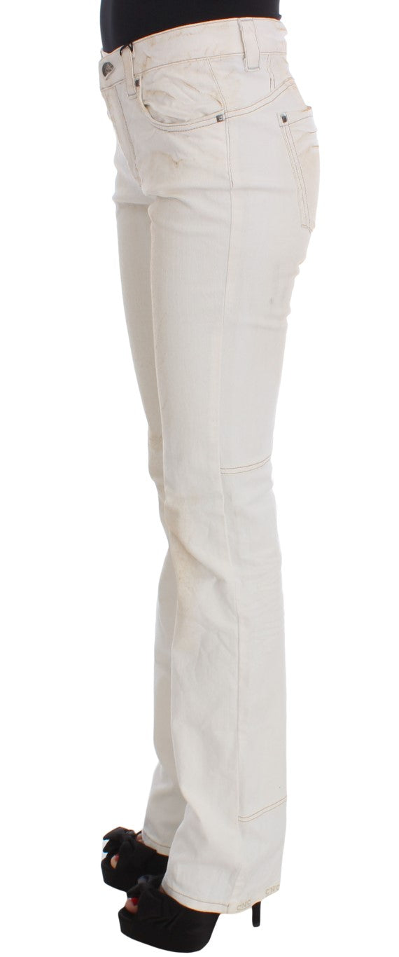 Jean bootcut ajusté en coton blanc Costume National