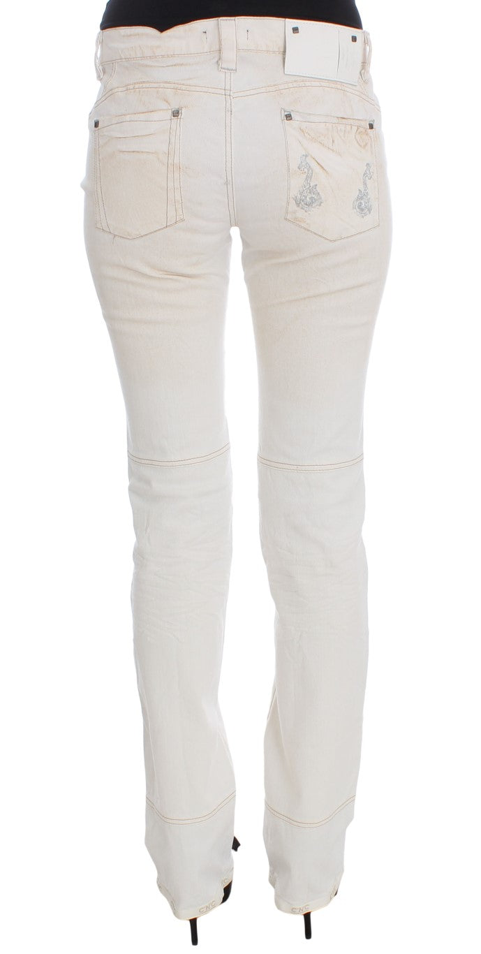 Jean bootcut ajusté en coton blanc Costume National