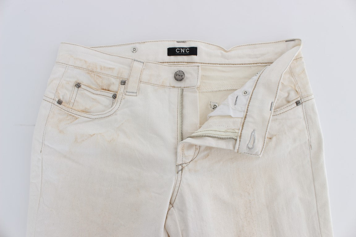 Jean bootcut ajusté en coton blanc Costume National