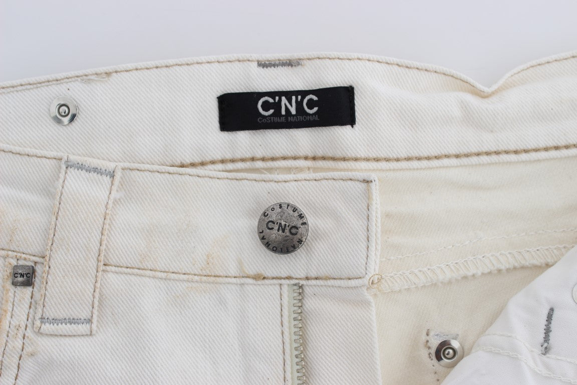 Jean bootcut ajusté en coton blanc Costume National