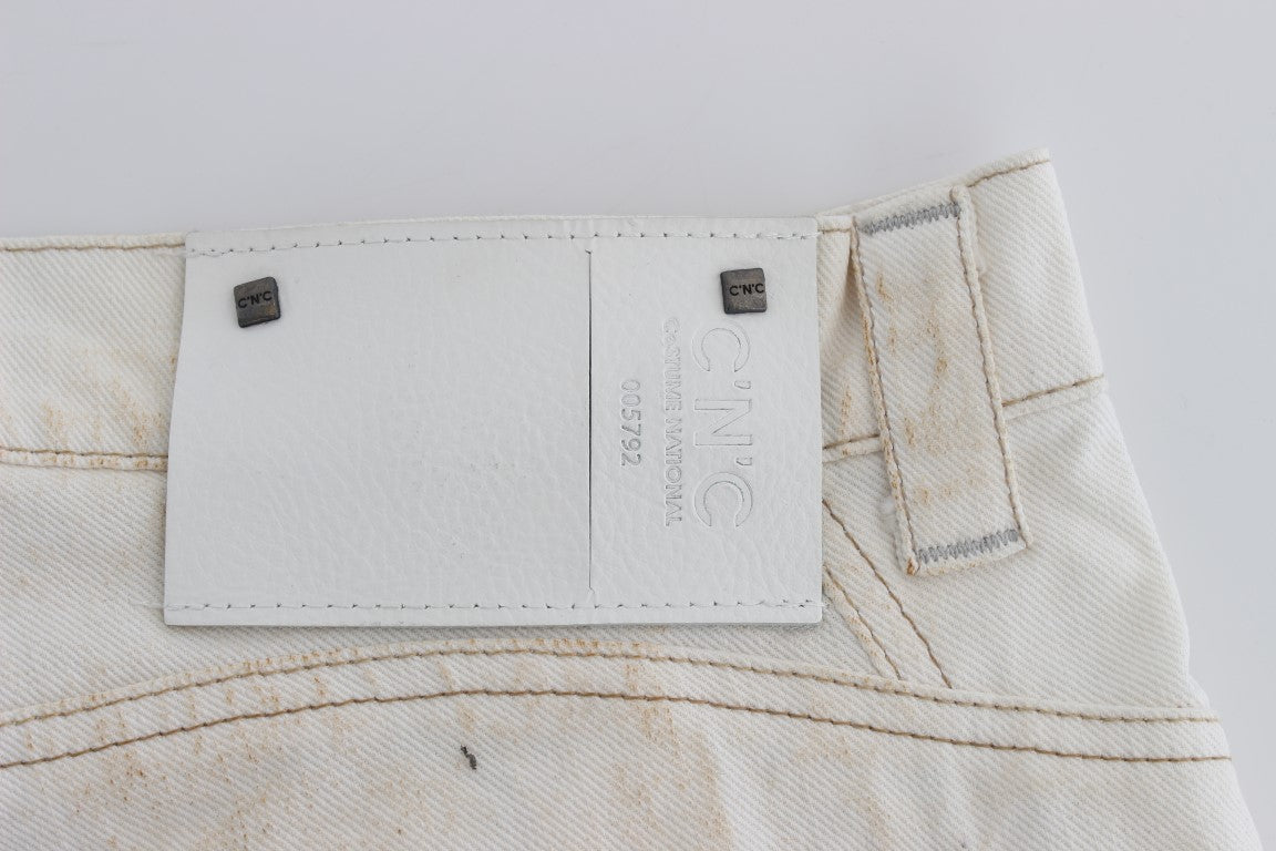 Jean bootcut ajusté en coton blanc Costume National