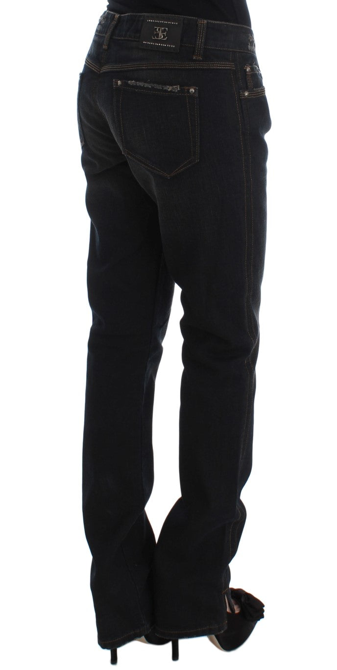 Ermanno Scervino Jeans Boyfriend en Coton Délavé Bleu