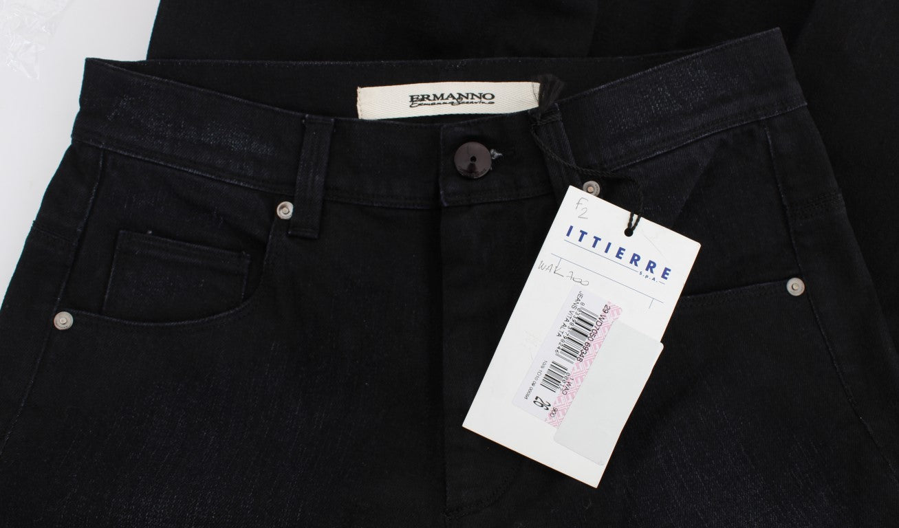 Jean bootcut slim en mélange de coton bleu Ermanno Scervino