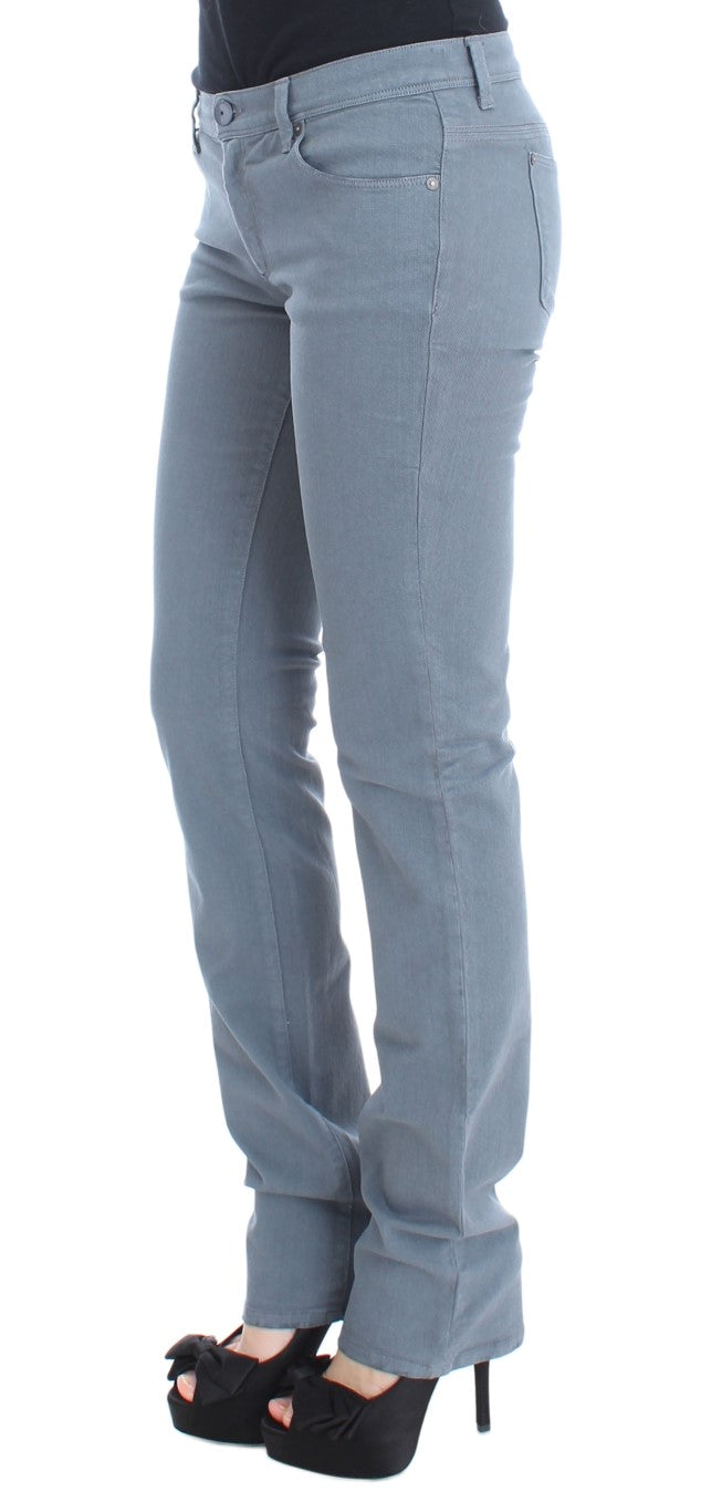 Jean bootcut slim Ermanno Scervino en coton mélangé bleu