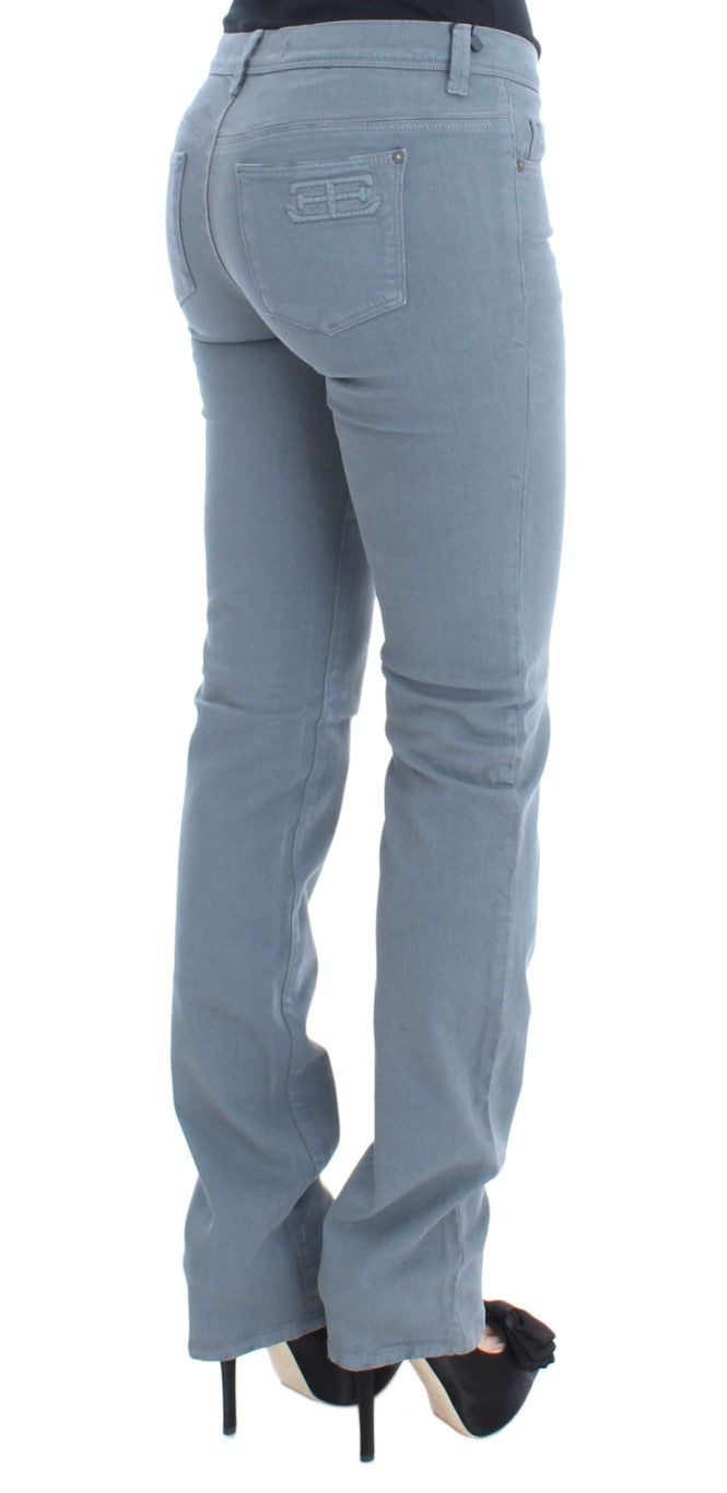 Jean bootcut slim Ermanno Scervino en coton mélangé bleu