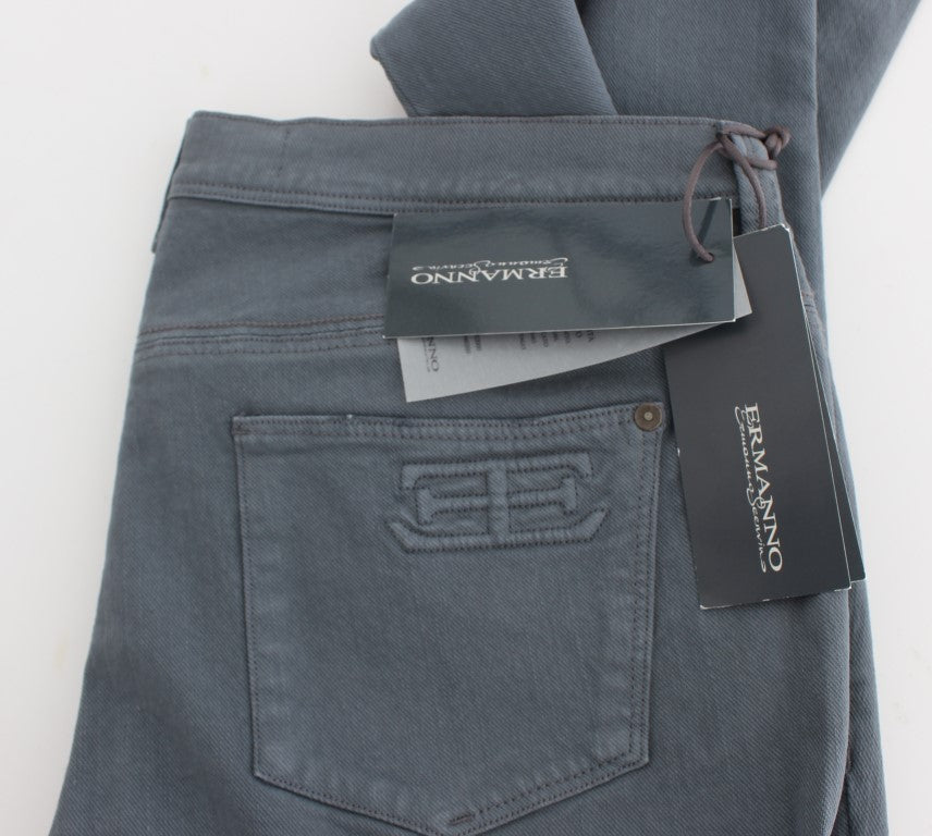 Jean bootcut slim Ermanno Scervino en coton mélangé bleu