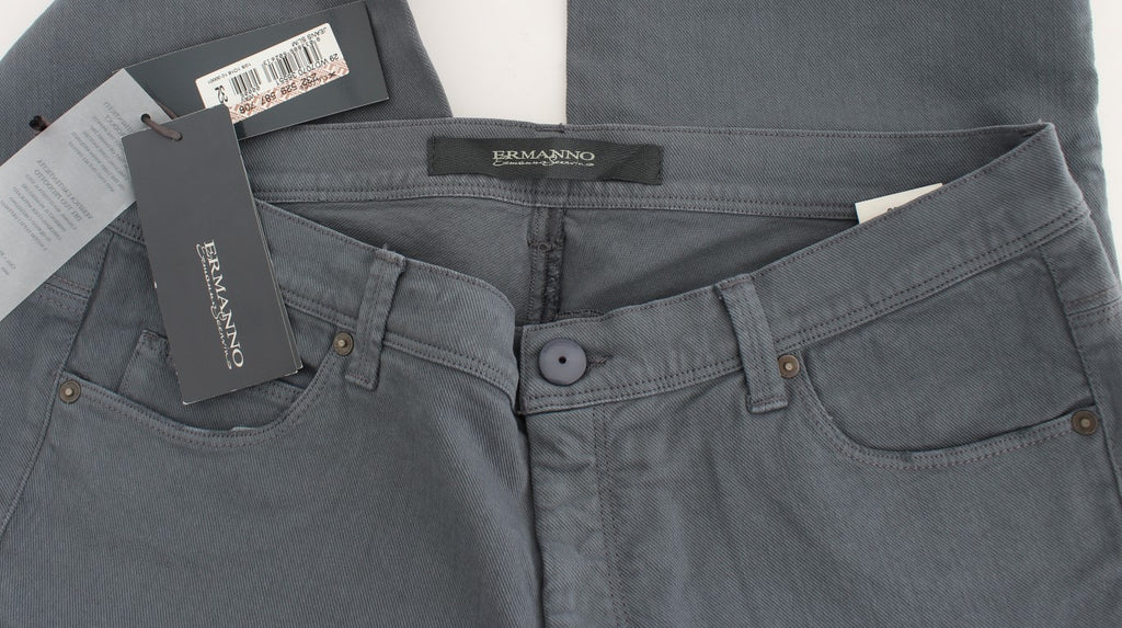 Jean bootcut slim Ermanno Scervino en coton mélangé bleu