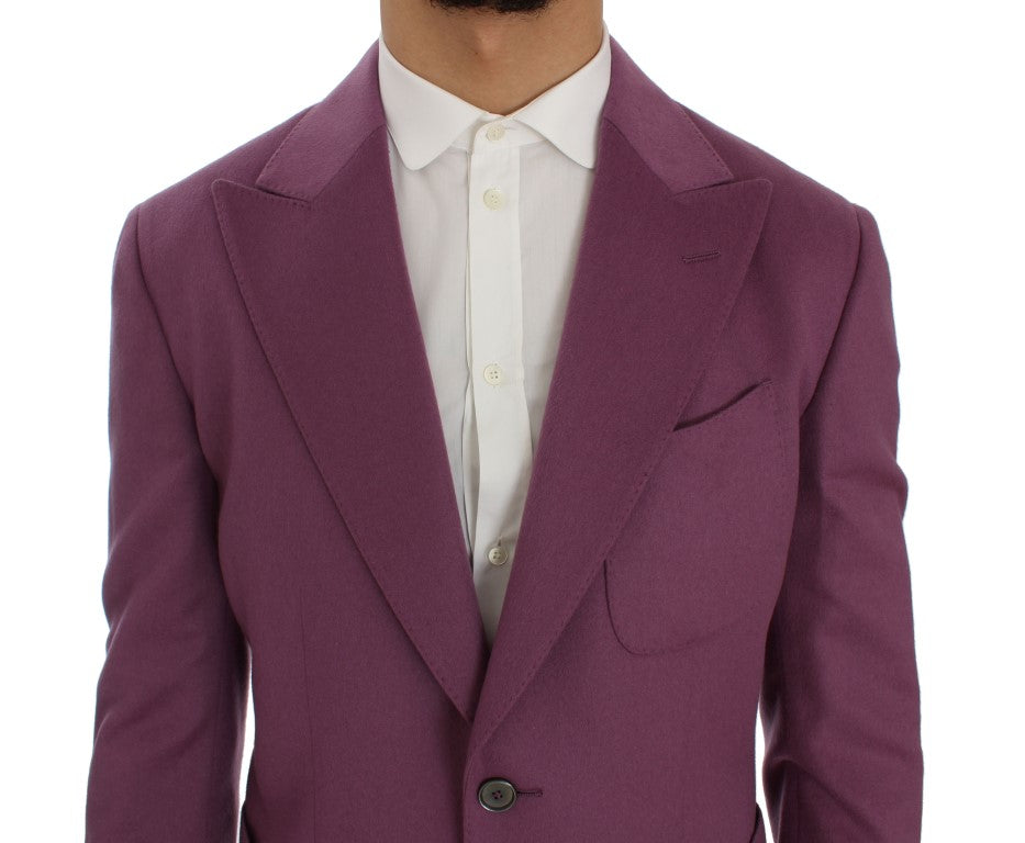 Veste Blazer Ajustée en Cachemire Violet Dolce & Gabbana