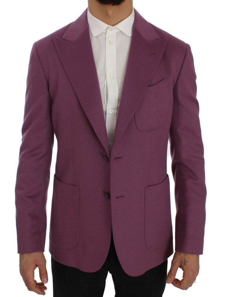 Veste Blazer Ajustée en Cachemire Violet Dolce & Gabbana