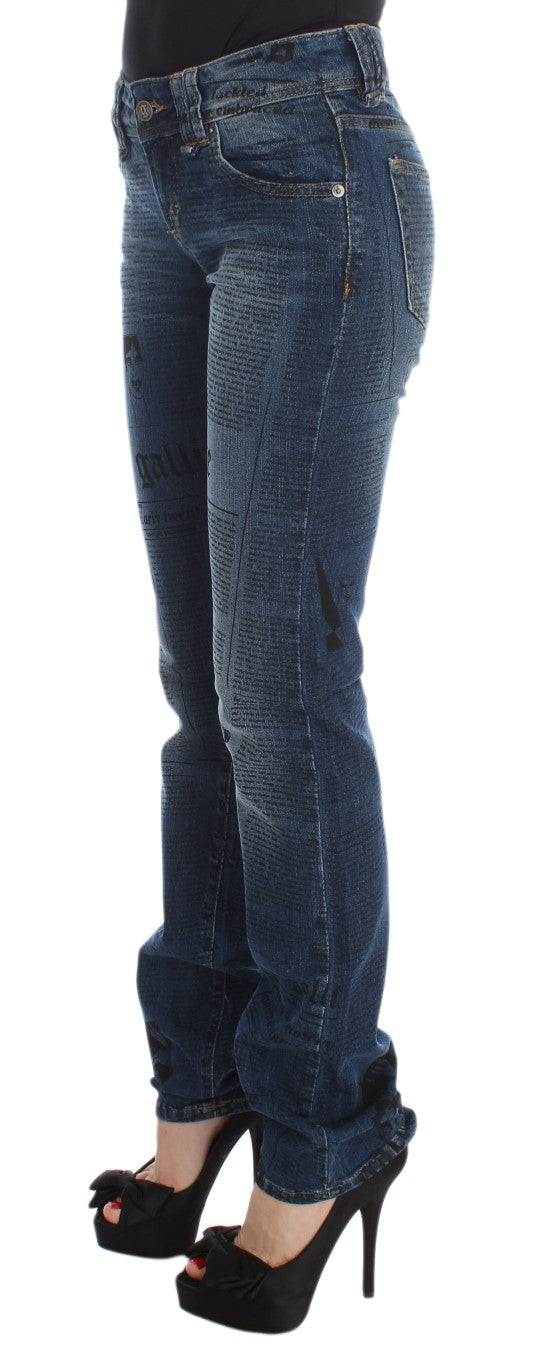 Jean bootcut John Galliano en mélange de coton délavé bleu coupe slim