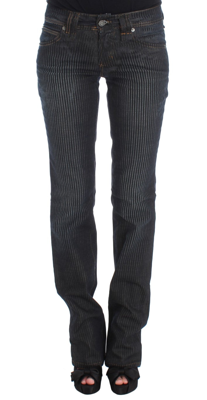 Jean bootcut John Galliano en mélange de coton délavé bleu coupe slim