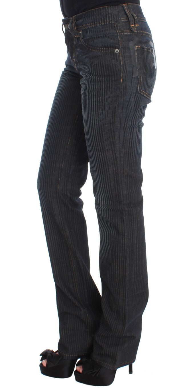 Jean bootcut John Galliano en mélange de coton délavé bleu coupe slim