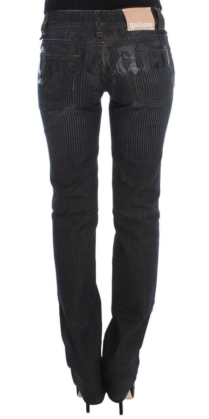 Jean bootcut John Galliano en mélange de coton délavé bleu coupe slim