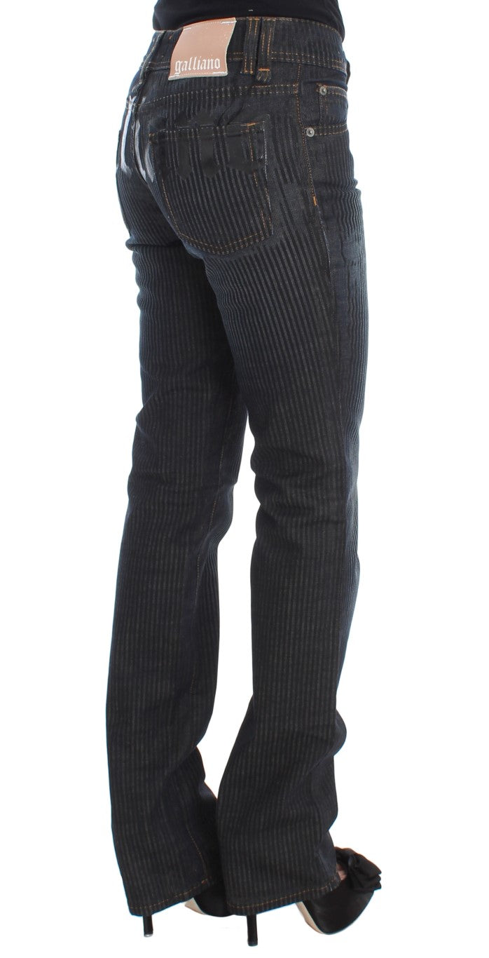 Jean bootcut John Galliano en mélange de coton délavé bleu coupe slim