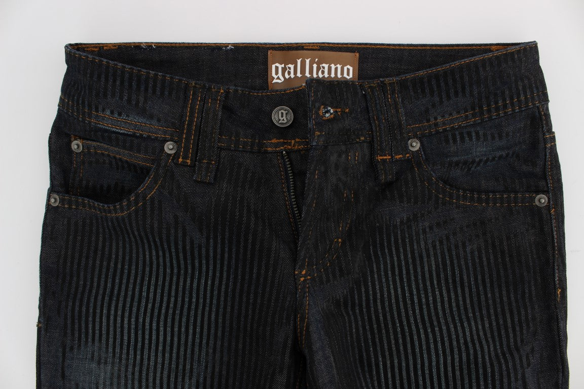 Jean bootcut John Galliano en mélange de coton délavé bleu coupe slim