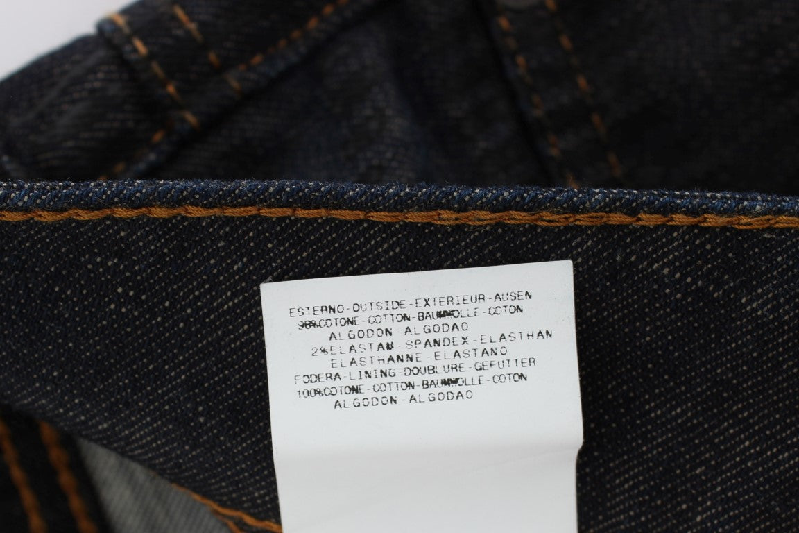 Jean bootcut John Galliano en mélange de coton délavé bleu coupe slim