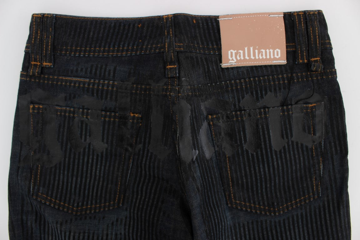 Jean bootcut John Galliano en mélange de coton délavé bleu coupe slim