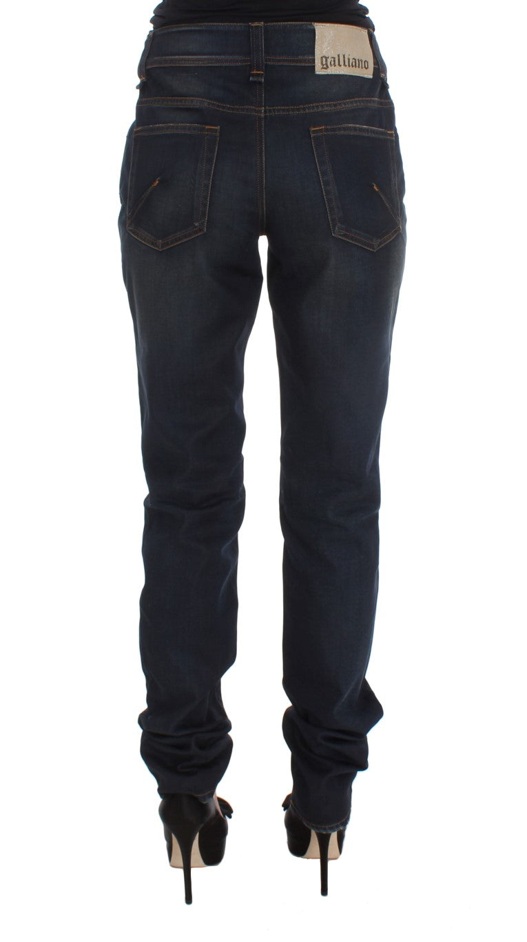 Jeans Boyfriend John Galliano en mélange de coton délavé bleu