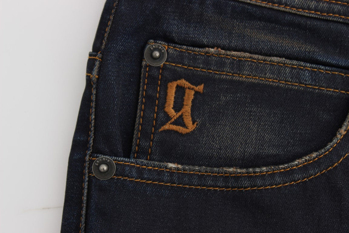 Jeans Boyfriend John Galliano en mélange de coton délavé bleu