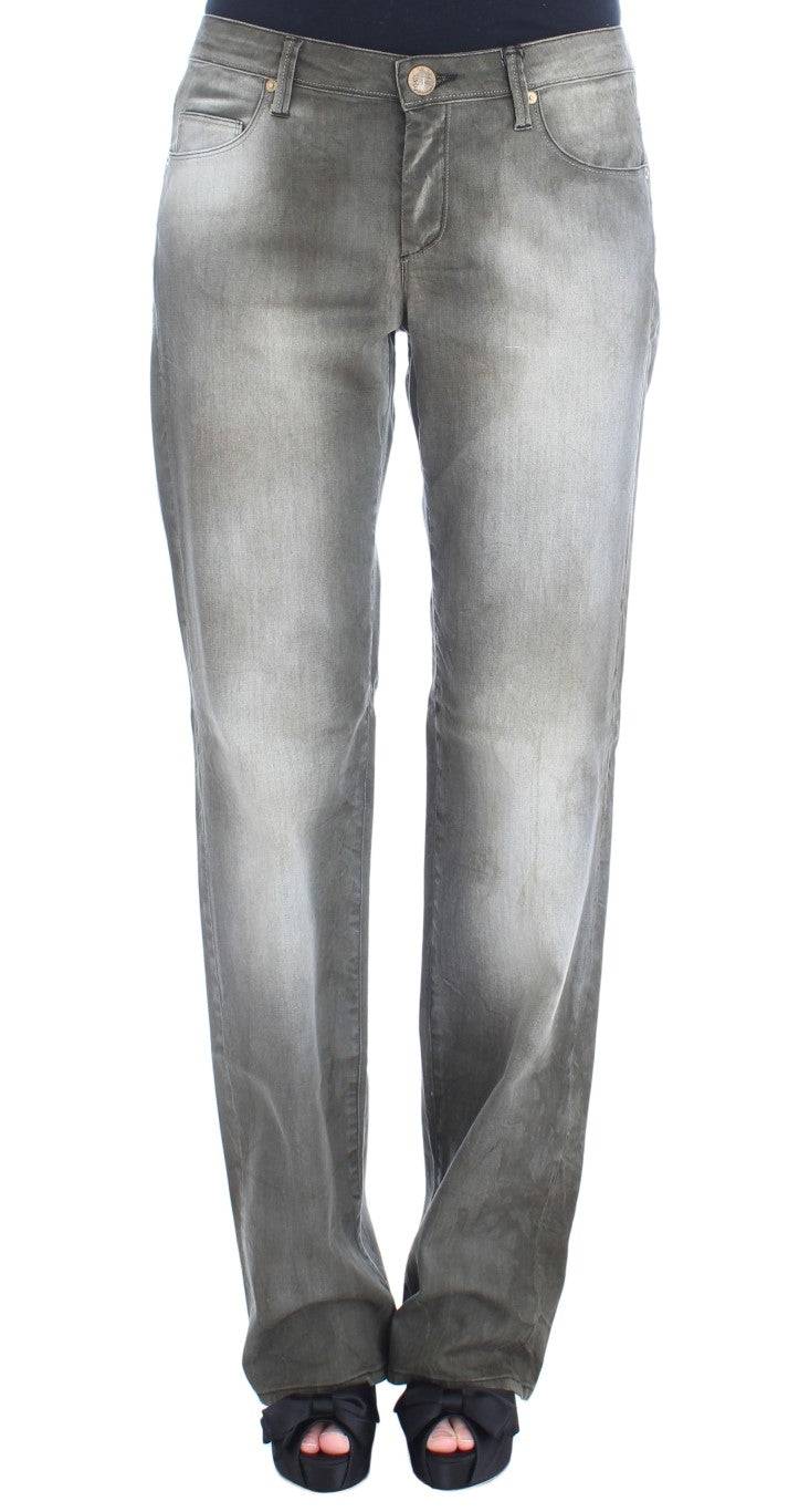 Jean Boyfriend Ample en Mélange Coton Gris Ermanno Scervino