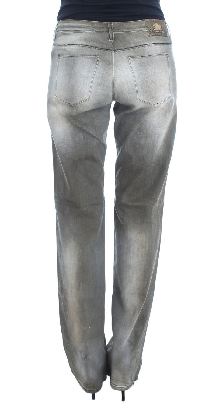 Jean Boyfriend Ample en Mélange Coton Gris Ermanno Scervino
