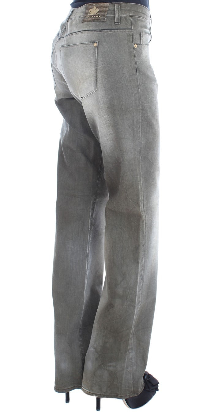 Jean Boyfriend Ample en Mélange Coton Gris Ermanno Scervino